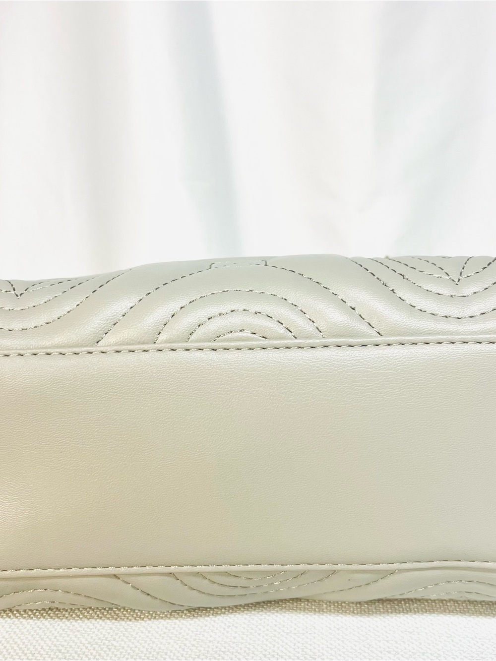 Valentino Orlandi Light Gray Quilted Crossbody Satchel with Guitar Strap - Picture 10 of 16